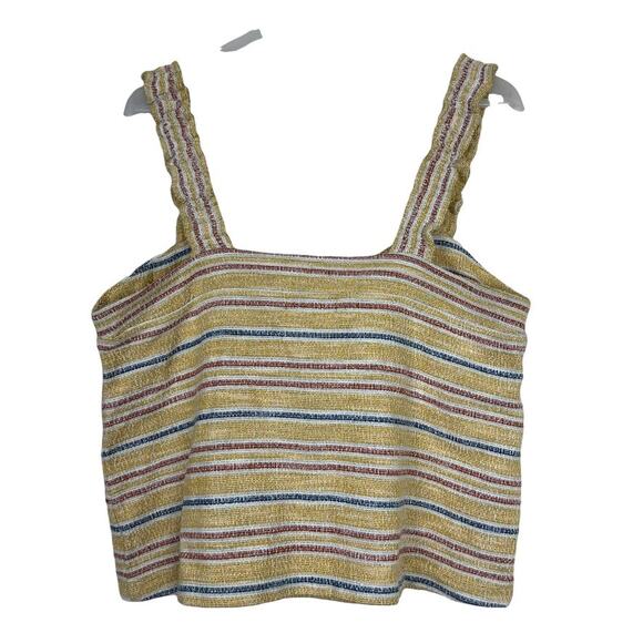 Madewell Texture & Thread Striped Tie Front Tank Size Large - Picture 7 of 14